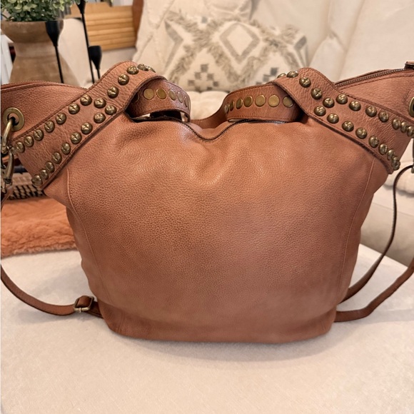 Free People Salone Studded cognac Leather Tote Bag no longer sold. - Picture 8 of 9